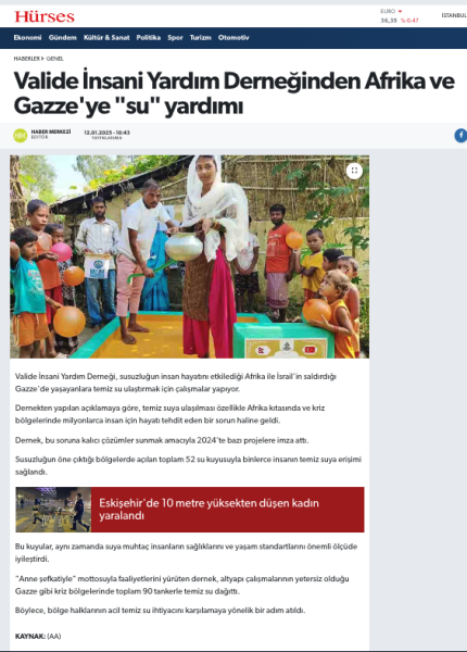 Valide İnsani Yardım Derneğinden Afrika ve Gazze'ye 